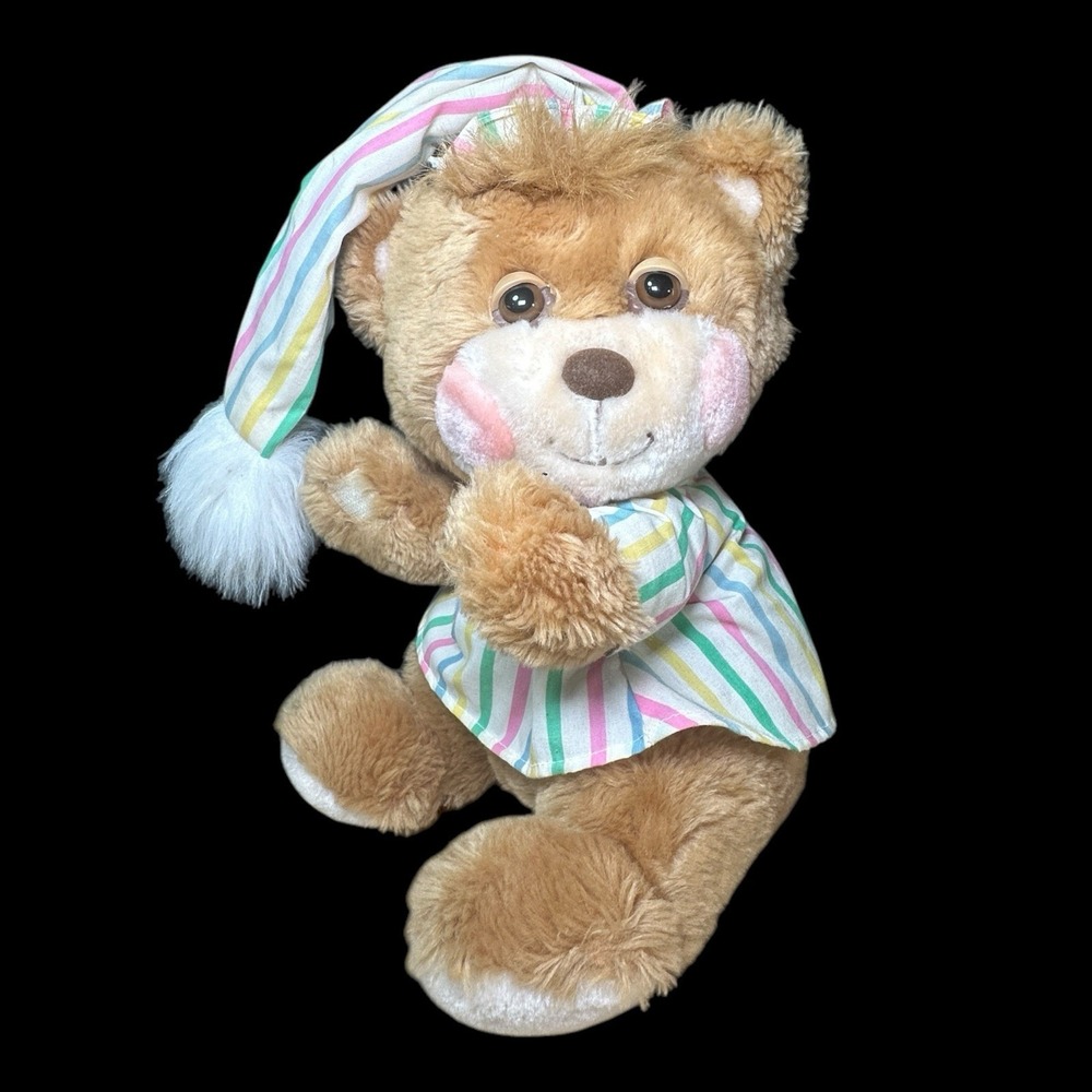 Quaker Oats Teddy Beddy Bear Striped Pajamas Plush 1401 Vintage‎ 1985 10"